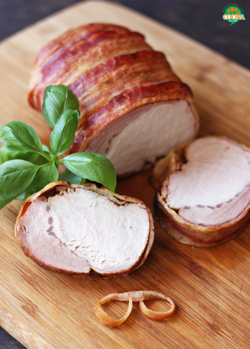 Lomo de cerdo con tocino y miel. Receta para Navidad | cocinamuyfacil.com
