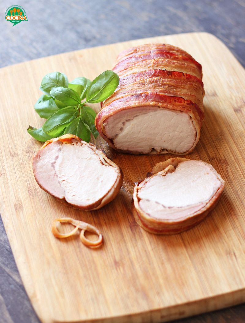 Lomo de cerdo con tocino y miel. Receta para Navidad | cocinamuyfacil.com