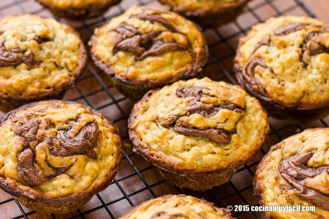 Muffins de plátano y nutella. Receta | cocinamuyfacil.com