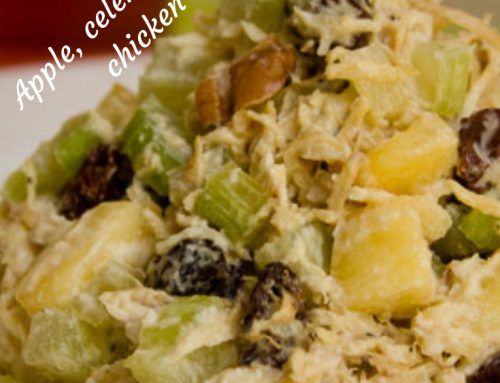 Apple, celery and walnuts chicken salad