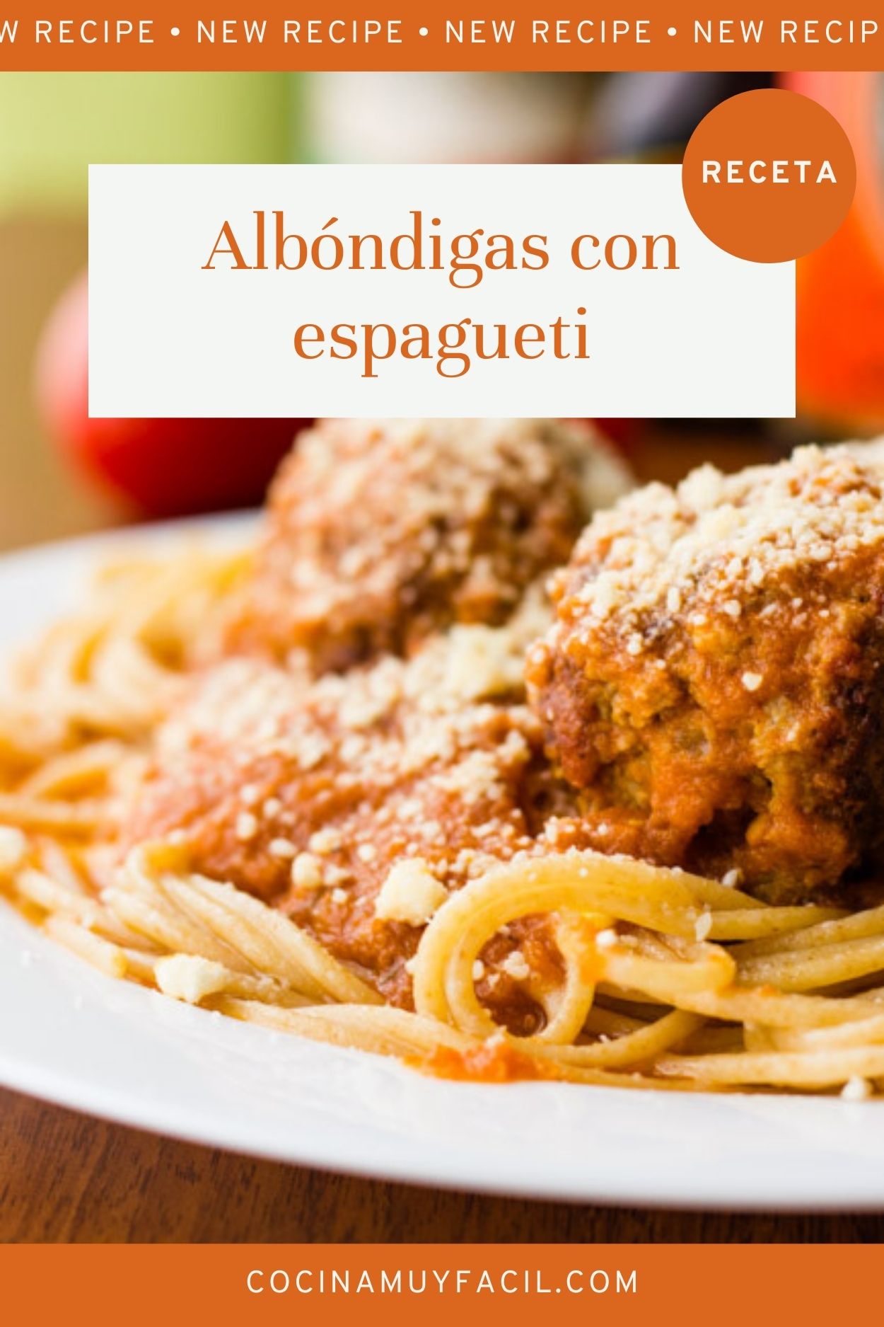 Albóndigas con espagueti. Receta | cocinamuyfacil.com
