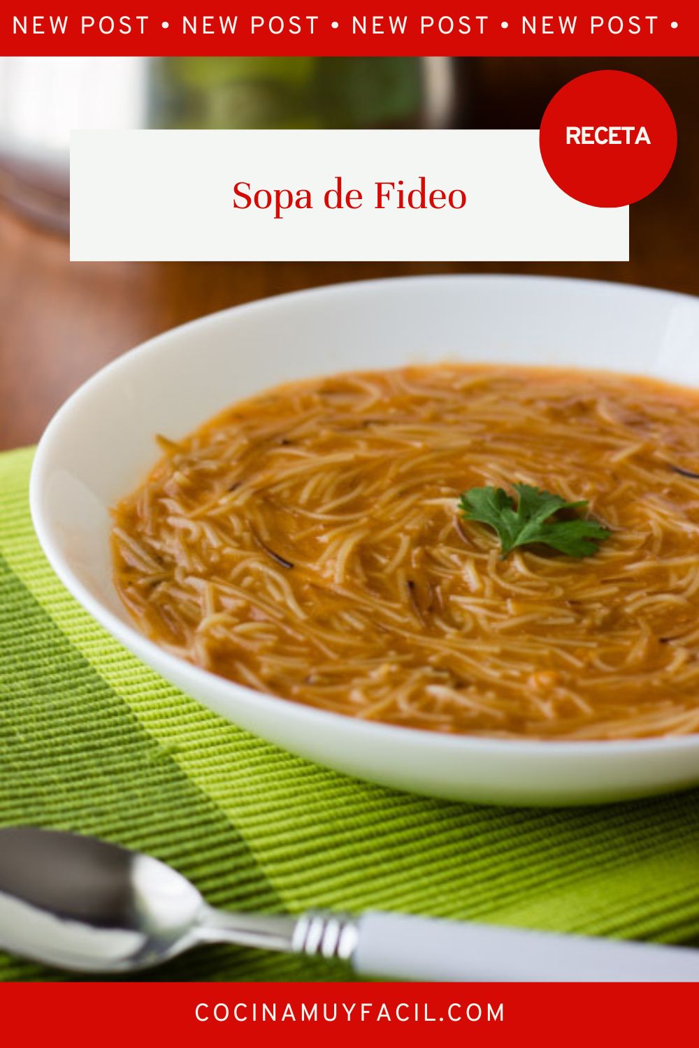 Sopa de Fideo. Receta | Cocina Muy Facil