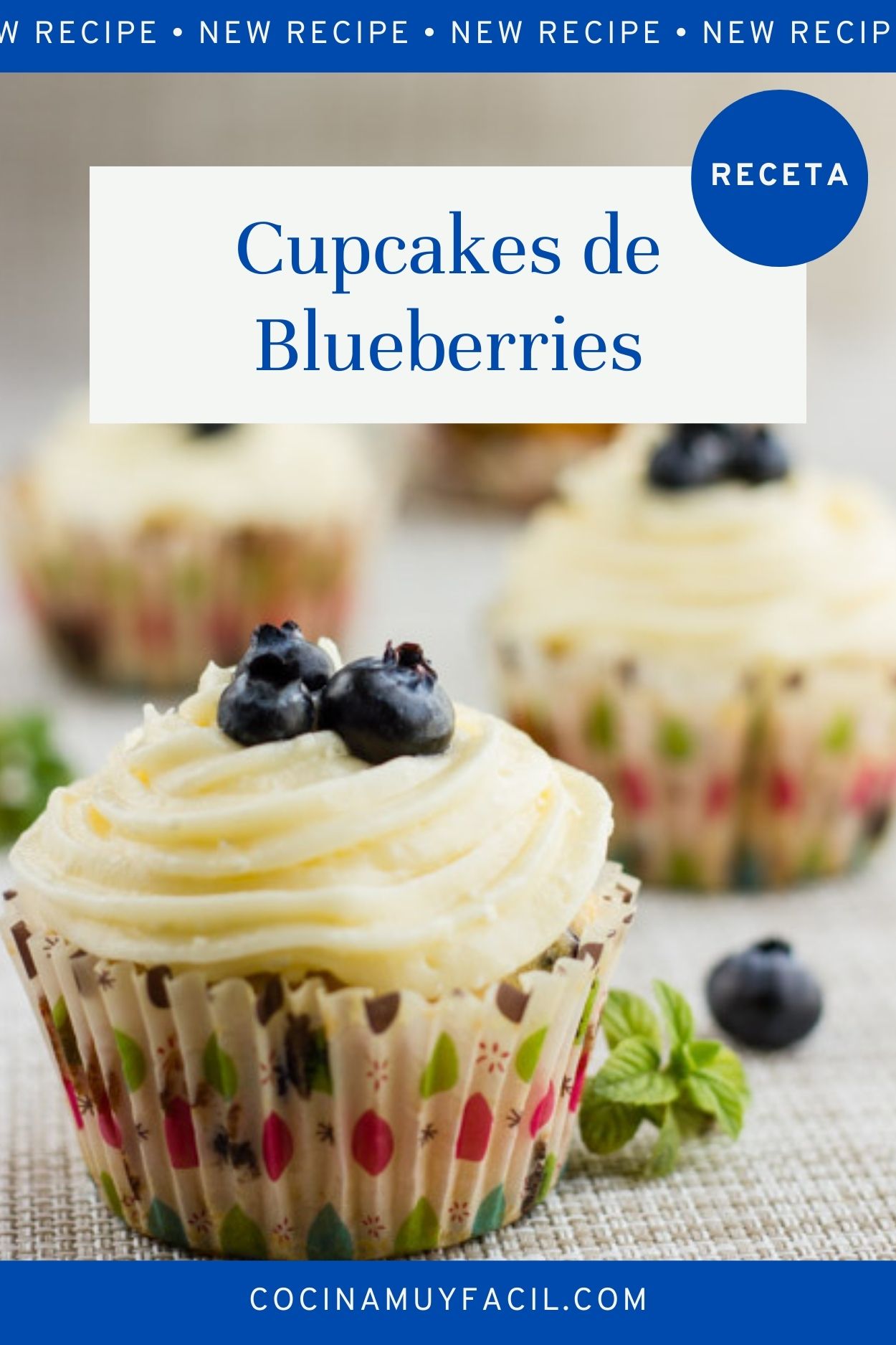 Cupcakes de arándanos azules (blueberries). Receta | cocinamuyfacil.com