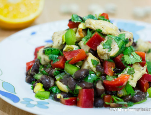 Chicken and black bean salad with orange vinaigrette. Recipe