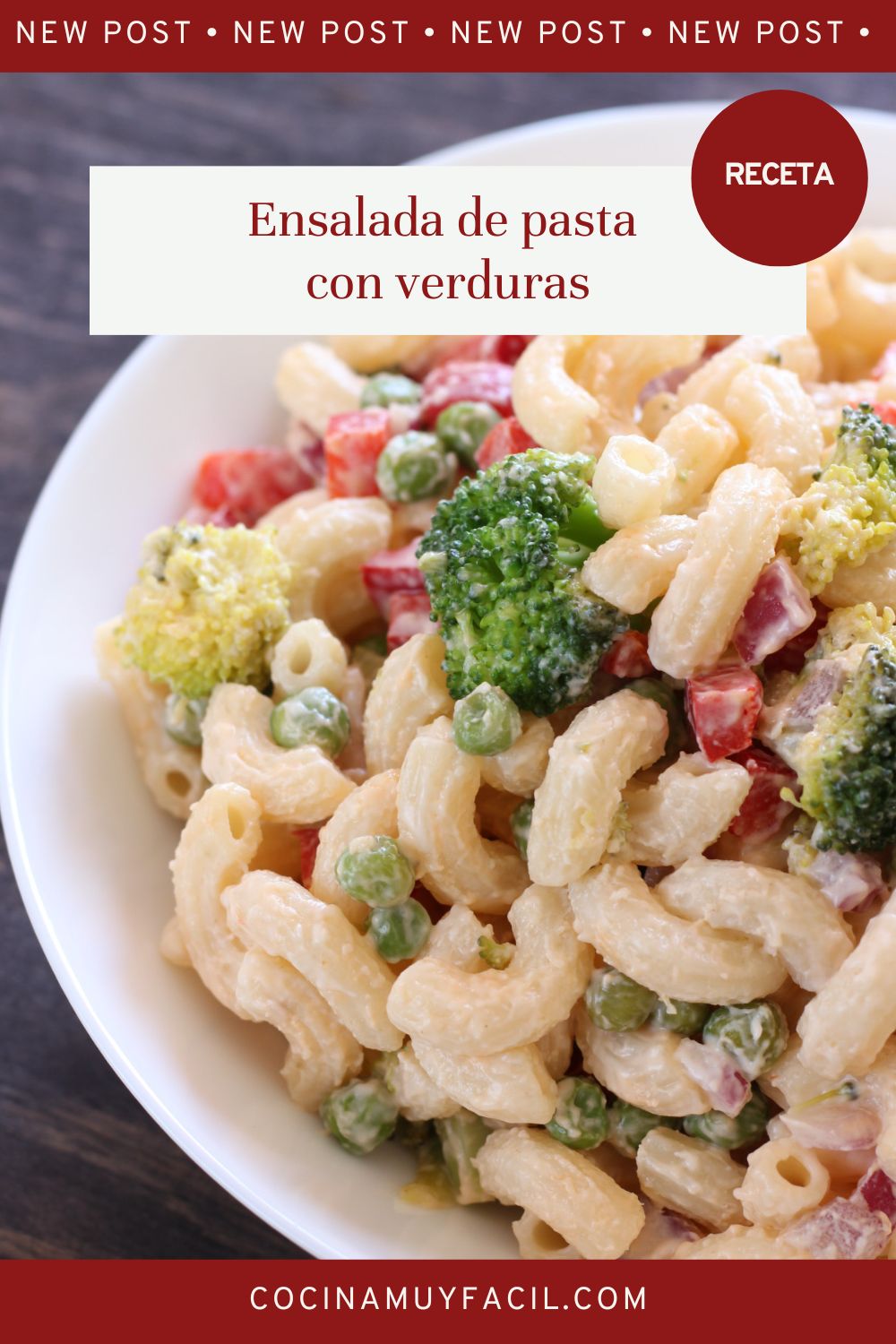 Ensalada de pasta con verduras | cocinamuyfacil.com