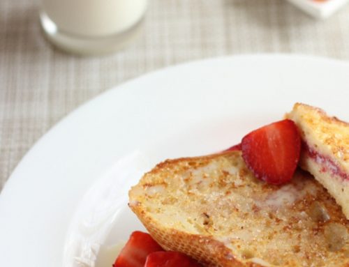 French toast with strawberry jam. Recipe