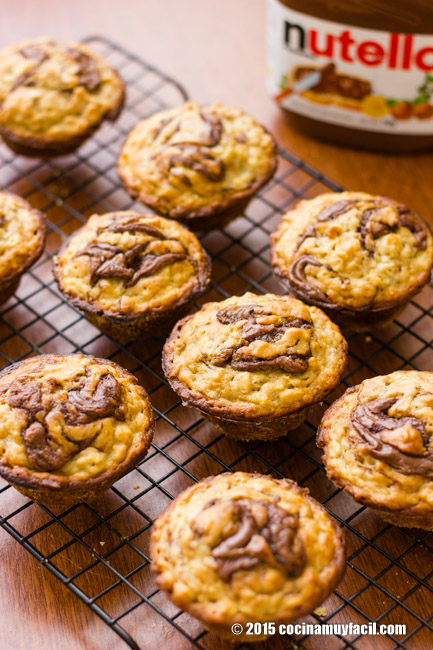 Muffins de plátano y nutella. Receta | Cocina Muy Facil