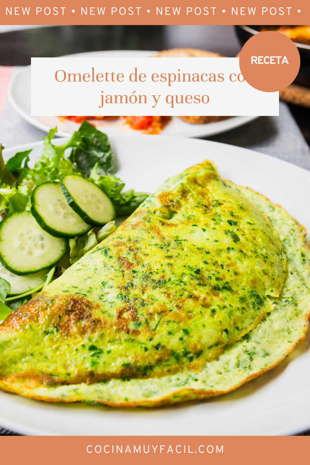 Omelet con Espinacas y Jamón. Receta | Cocina Muy Facil