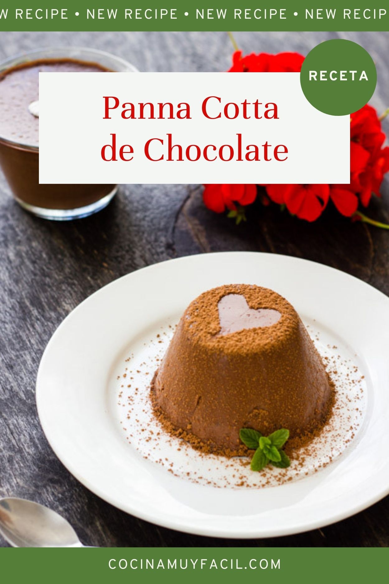 Panna cotta de chocolate. Receta de San Valentín | cocinamuyfacil.com