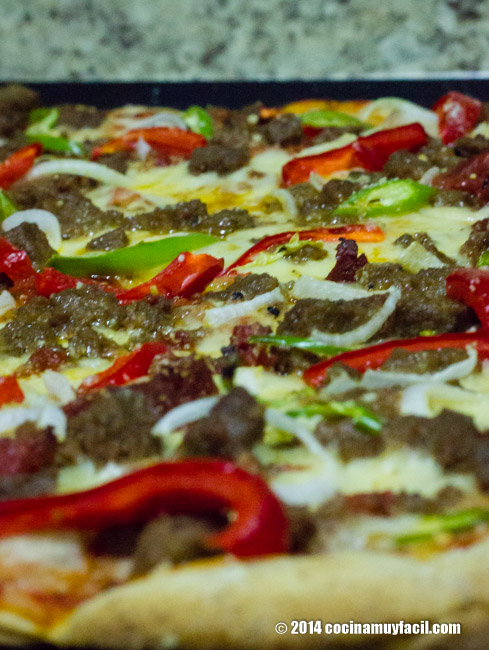 Pizza a la mexicana. Receta | cocinamuyfacil.com