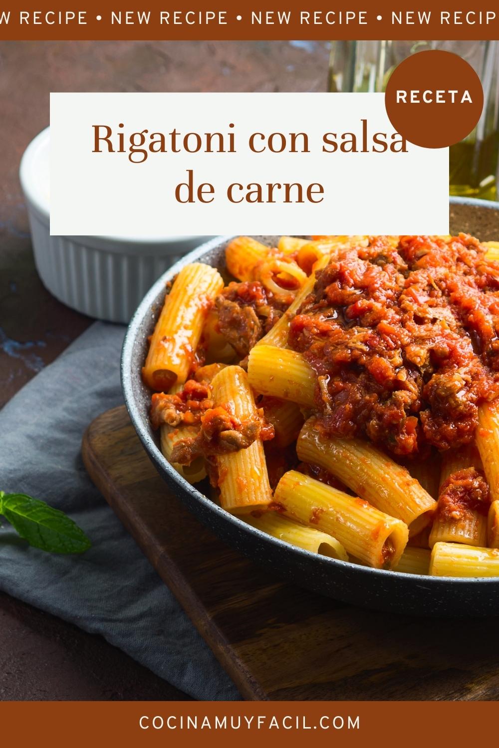 Rigatoni con Salsa de Carne. Receta de Pasta | cocinamuyfacil.com